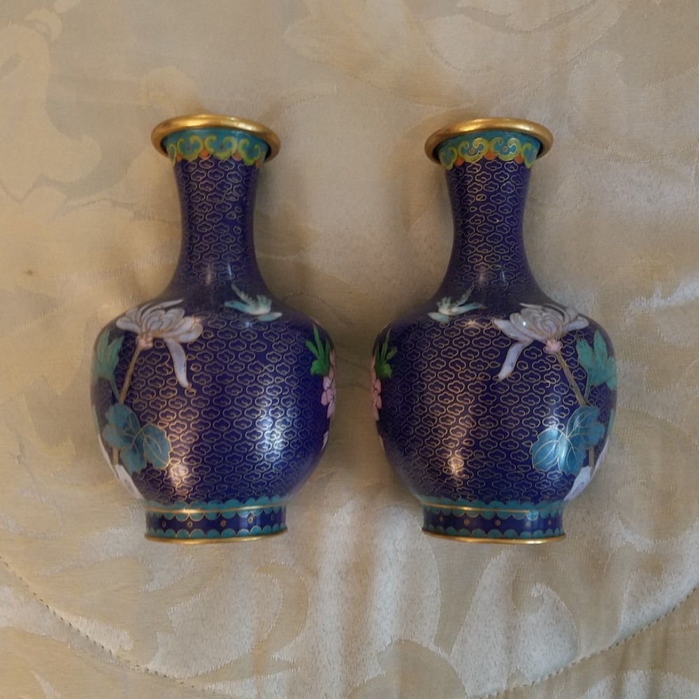 Vintage Cloisonné Vases (set of 2) - Picture 4 of 8